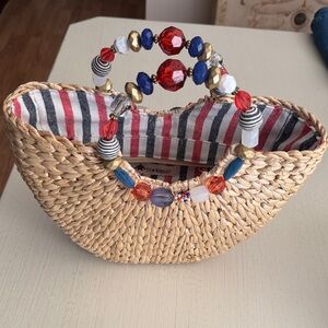 Cappelli Straworld, Inc. Straw Purse with beaded handles